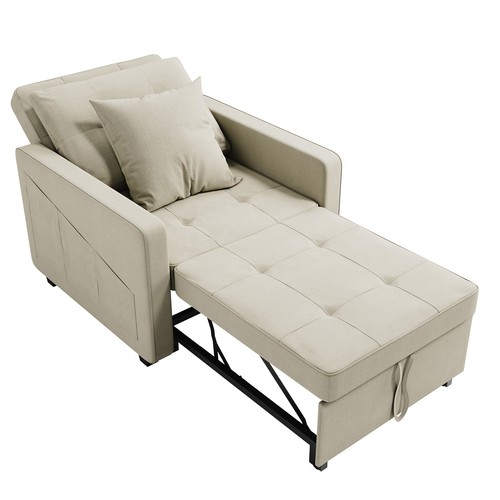 Cream single sofa bed - cream,